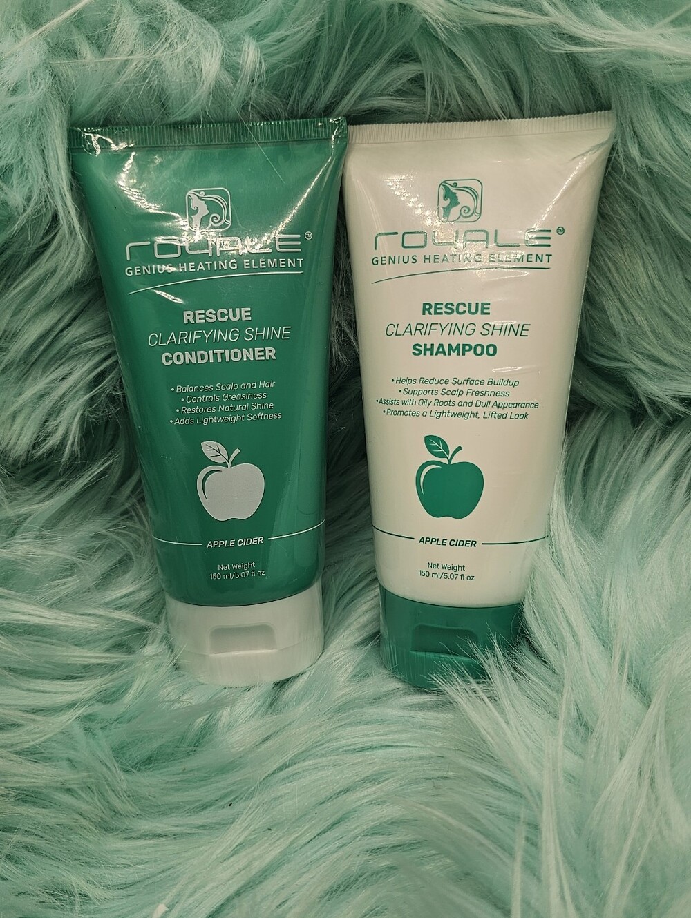 Royale Rescue Clarifying Shine Shampoo & Conditioner - Apple Cider - Green/White